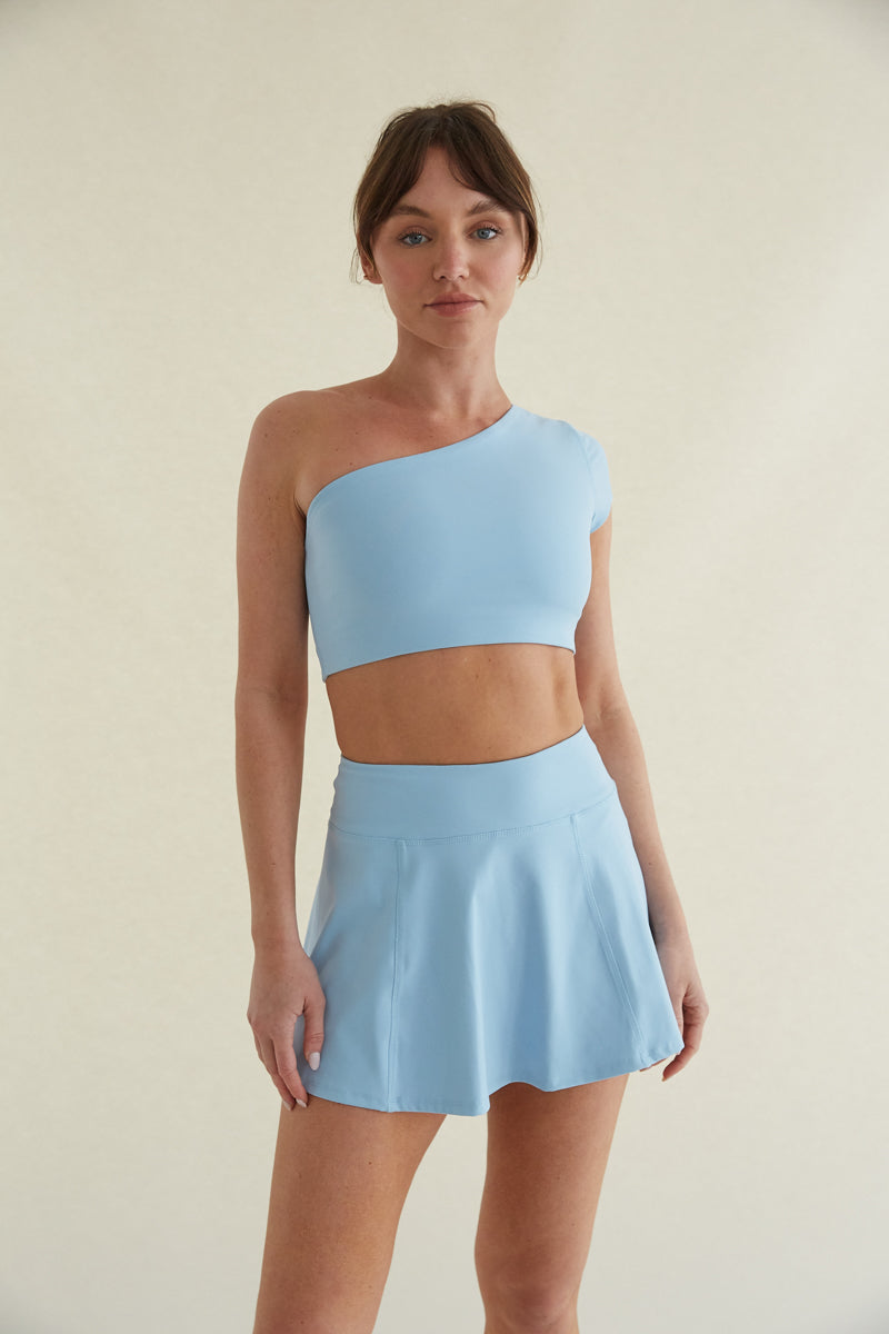 One shoulder crop online top