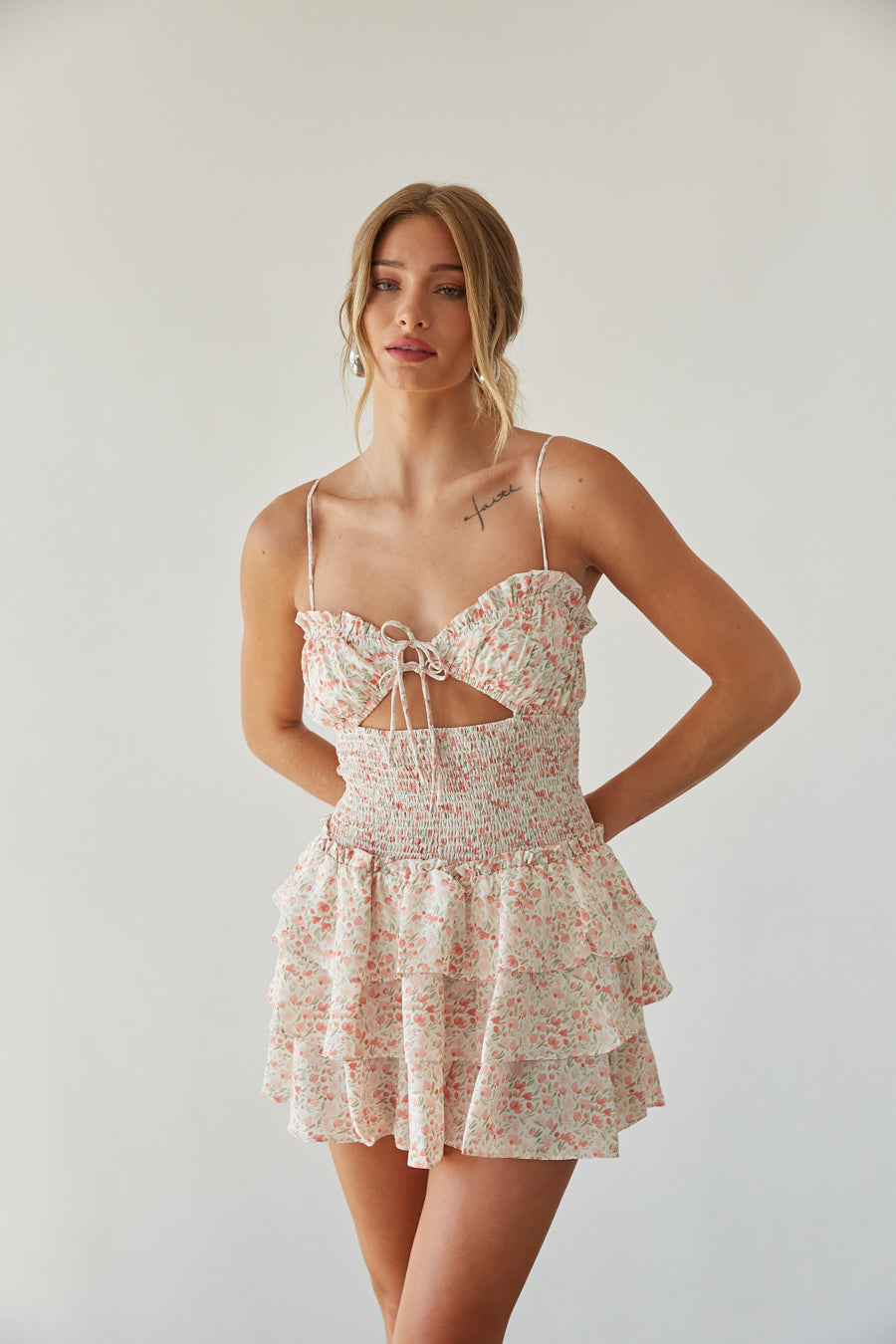 Mirabelle Floral Keyhole Cutout Romper