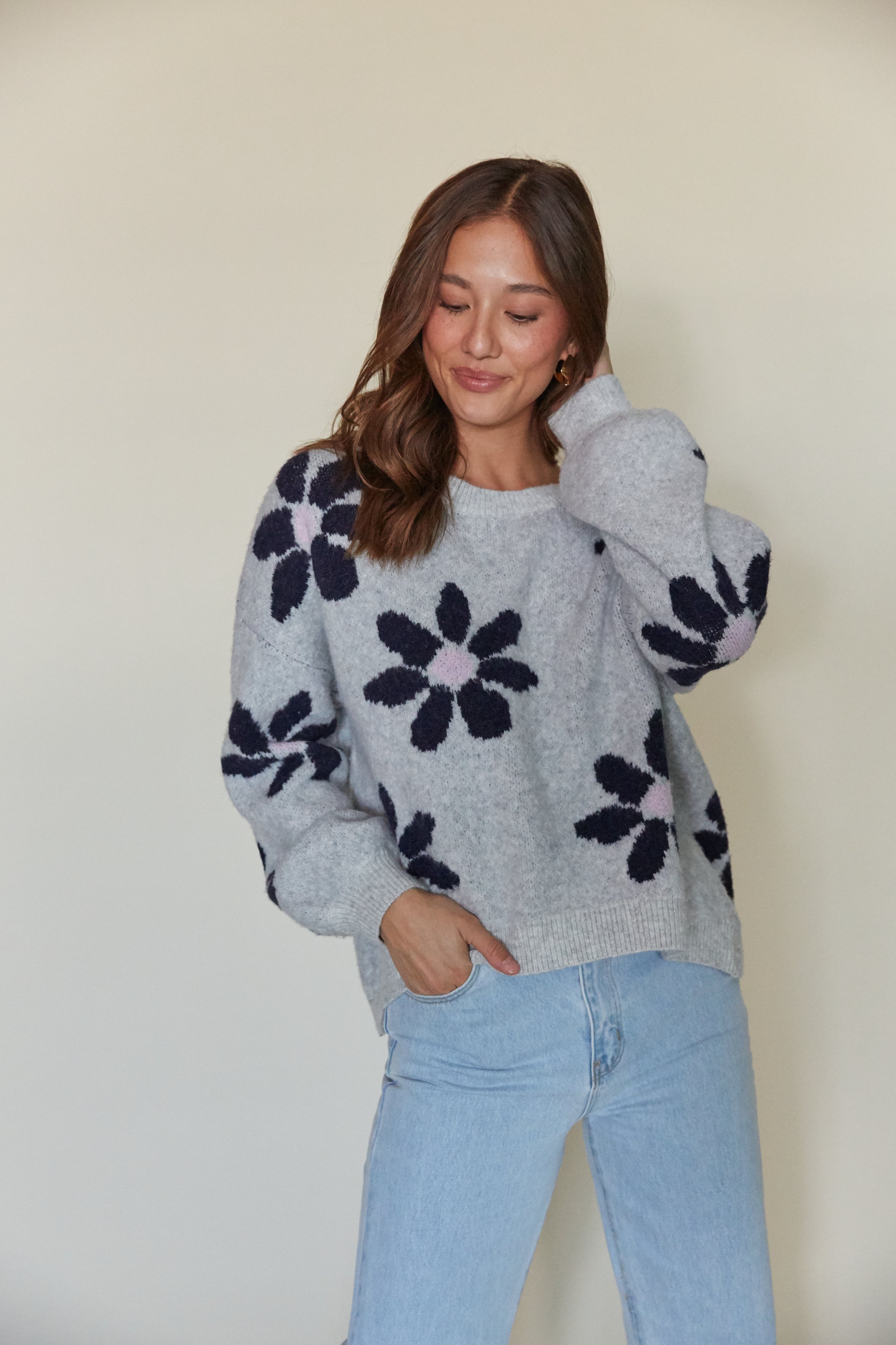 Floral sweater outlet women's