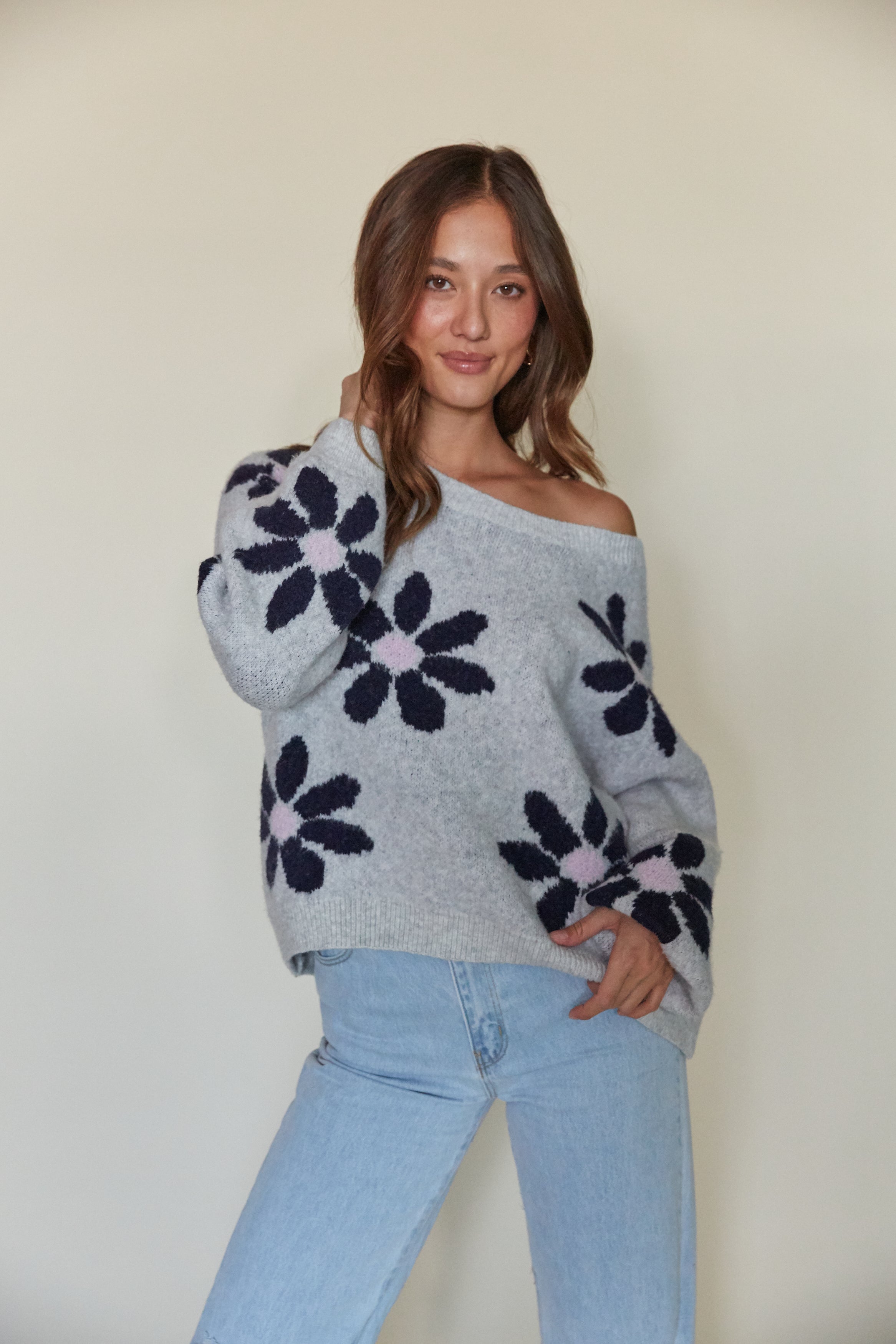 Olivia Floral Sweater • Shop American Threads Women's Trendy