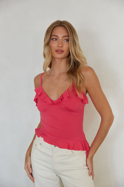 NWT Paige store Alma Split Neck Ruffle Top