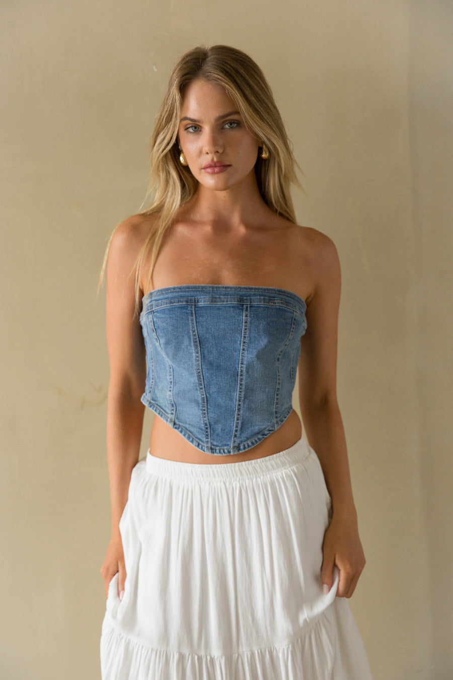 Denim corset skirt best sale