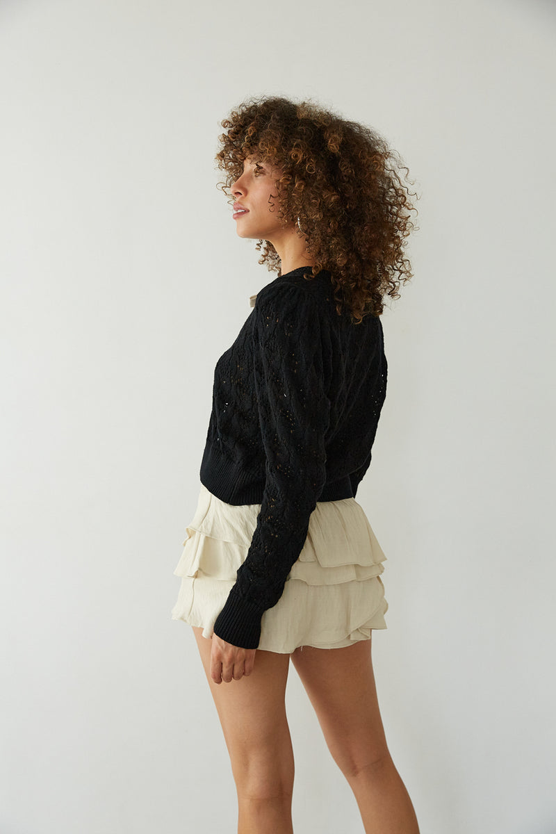 Rory Crochet Bow Cardigan