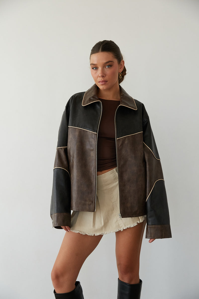 Roxy Faux Leather Bomber Jacket