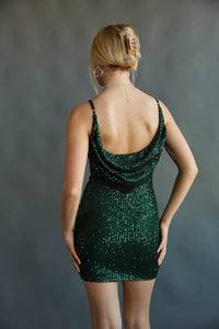 Open back dress with embellished buckle