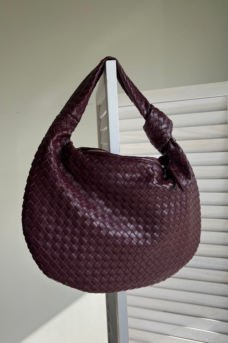 Sirah Woven Knot Hobo Bag