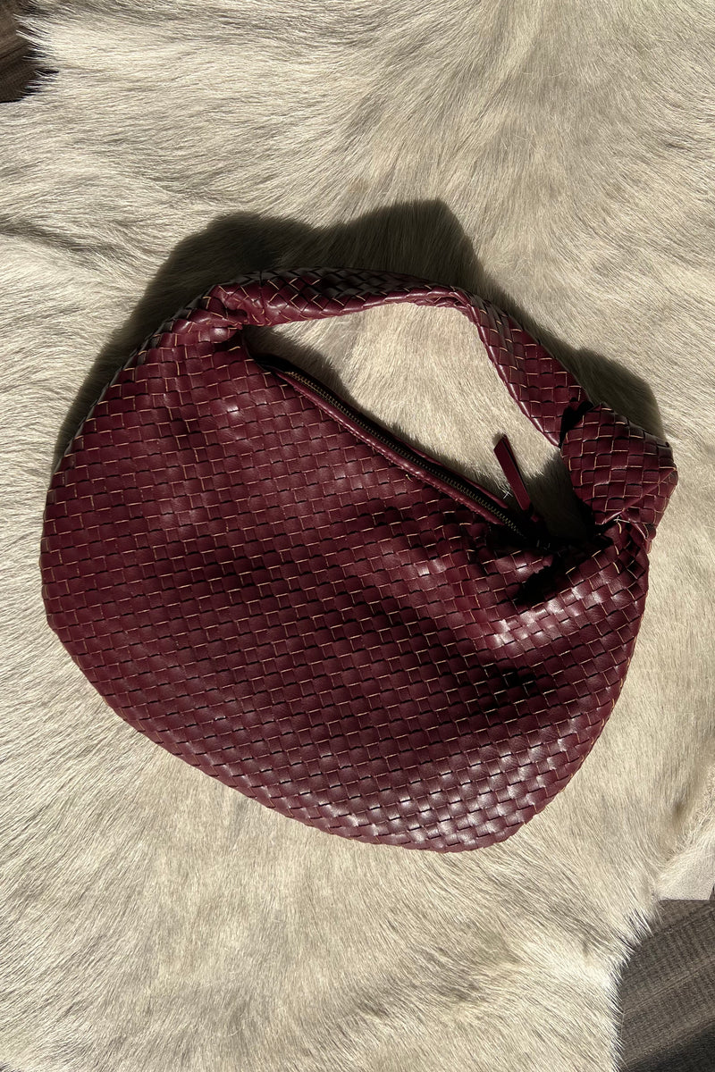 Sirah Woven Knot Hobo Bag