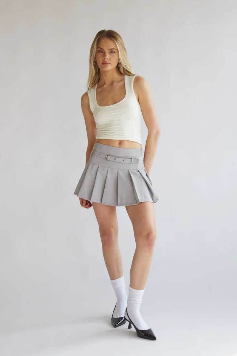 Sloan Woven Pleated Mini Skirt Shop American Threads Women s Trendy Online Boutique