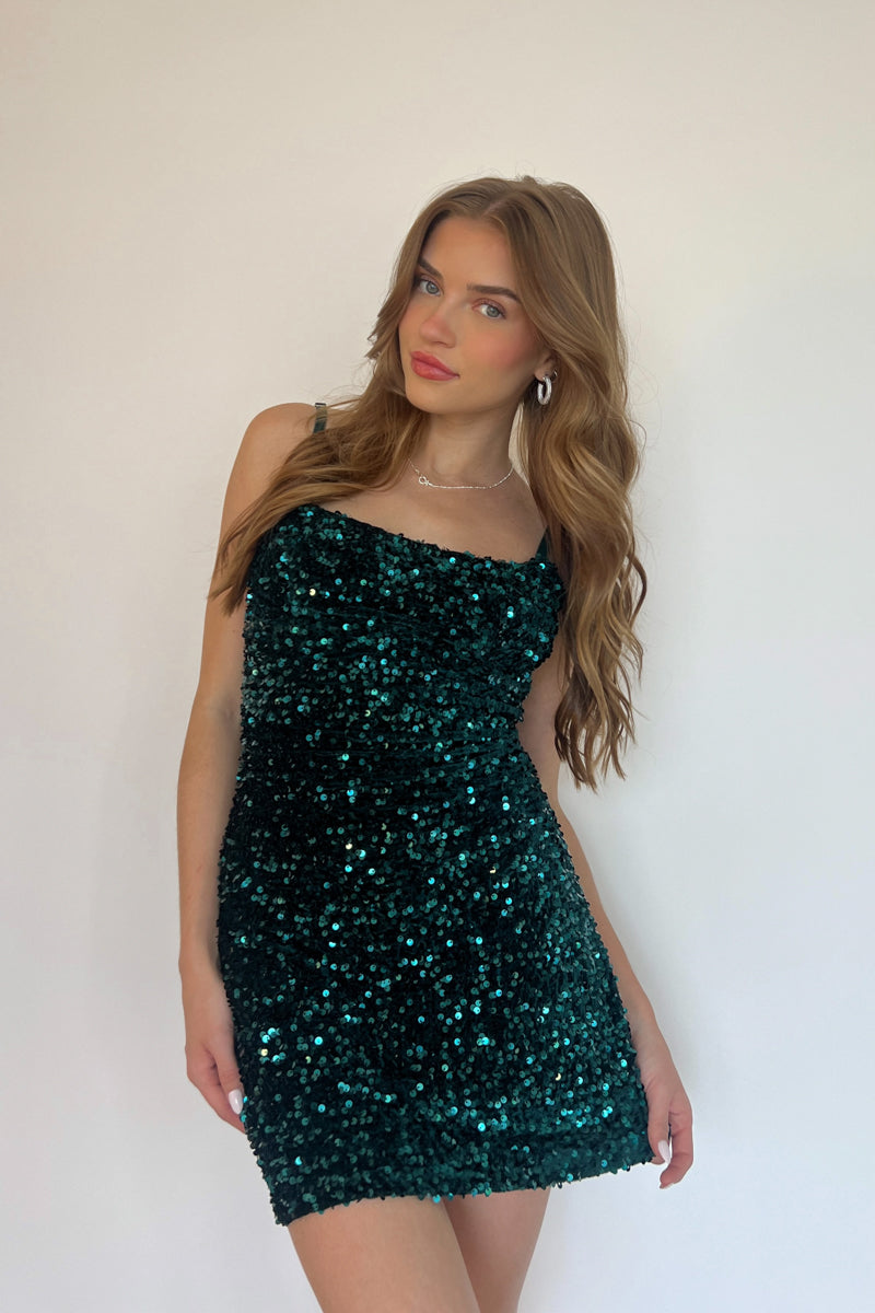 Tori Velvet Sequin Mini Dress • American Threads Women's Trendy Boutique