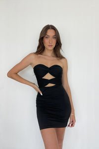 Vianka Strapless Double Twist Bodycon Mini Dress • Shop American Threads  Women's Trendy Online Boutique – americanthreads
