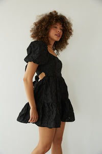 Whitley Tie Back Puff Sleeve Babydoll Mini Dress