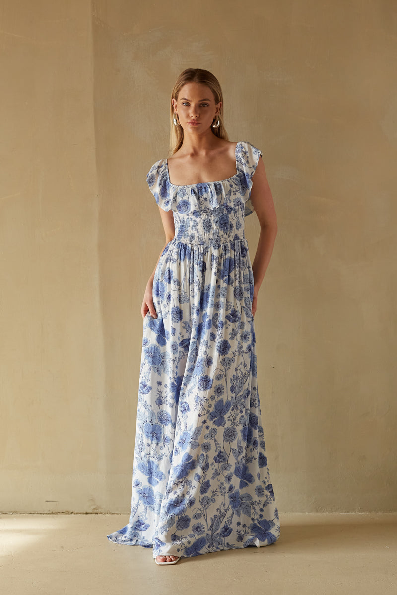 Zari Floral Maxi Dress • American Threads Women's Trendy Boutique