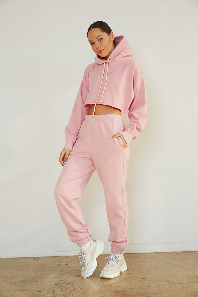 Crop sweatshirt and online sweatpants set