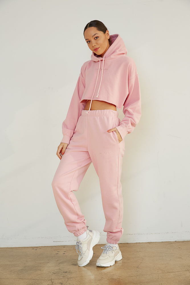 Pink Cropped Hoodie & Jogger set – Mrs C's Boutique