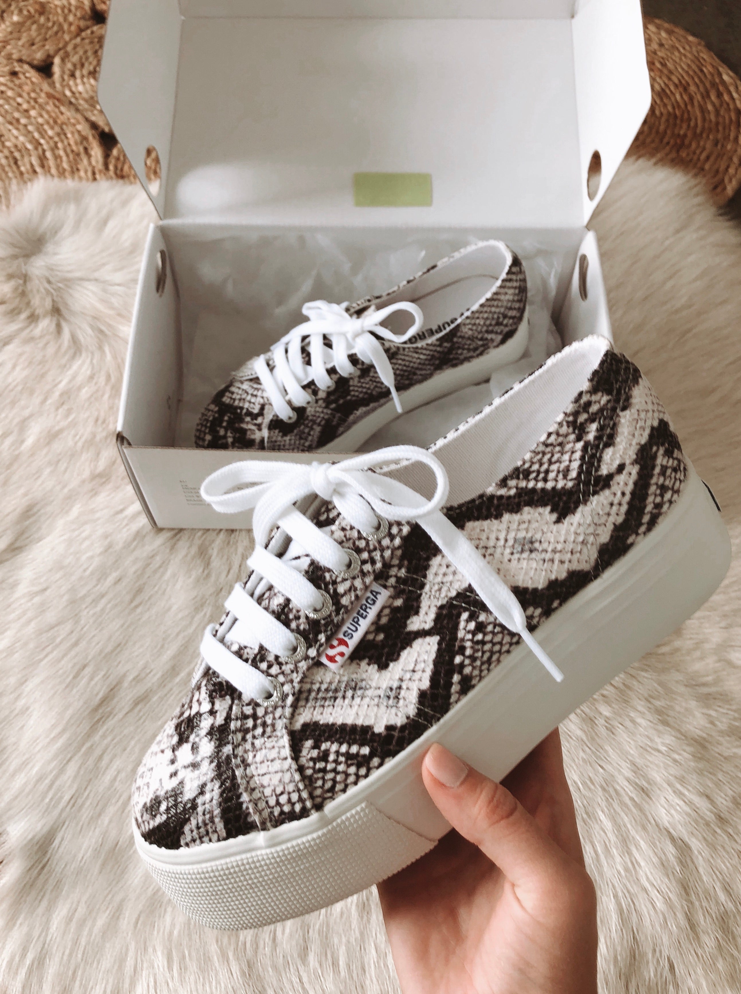 Superga snake store print sneakers