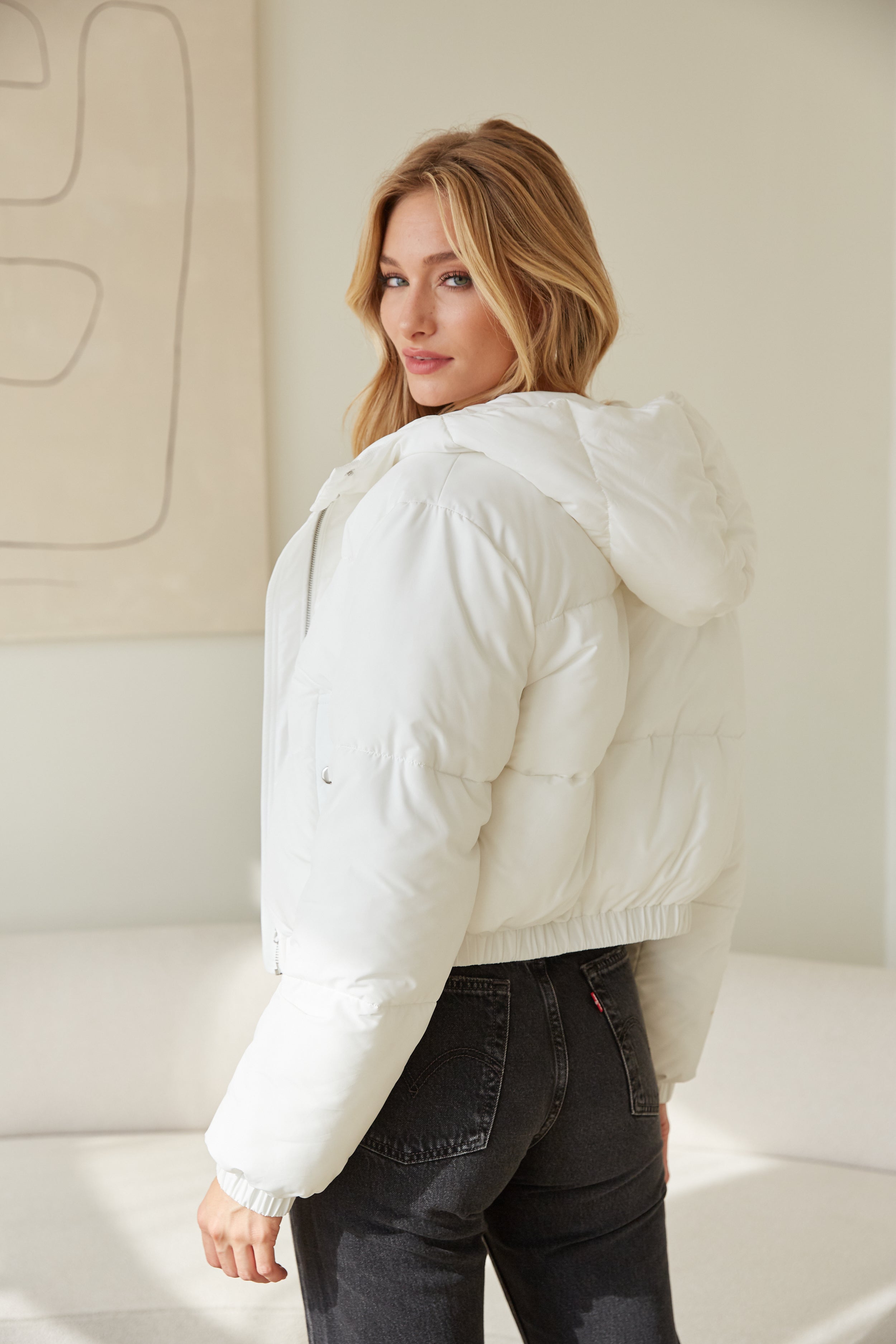 Calvin Klein Jeans Women's Cropped Hooded Puffer Jacket - Macy's