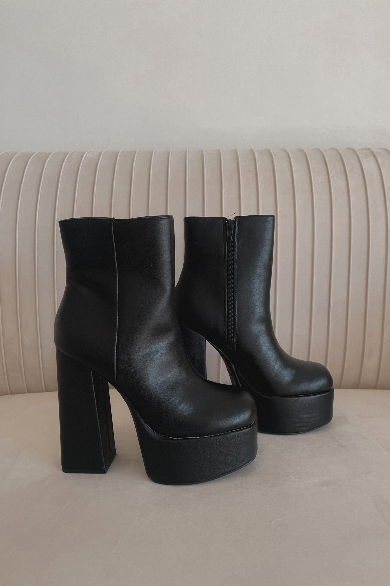 Baby Spice Chunky Platform Booties in Black