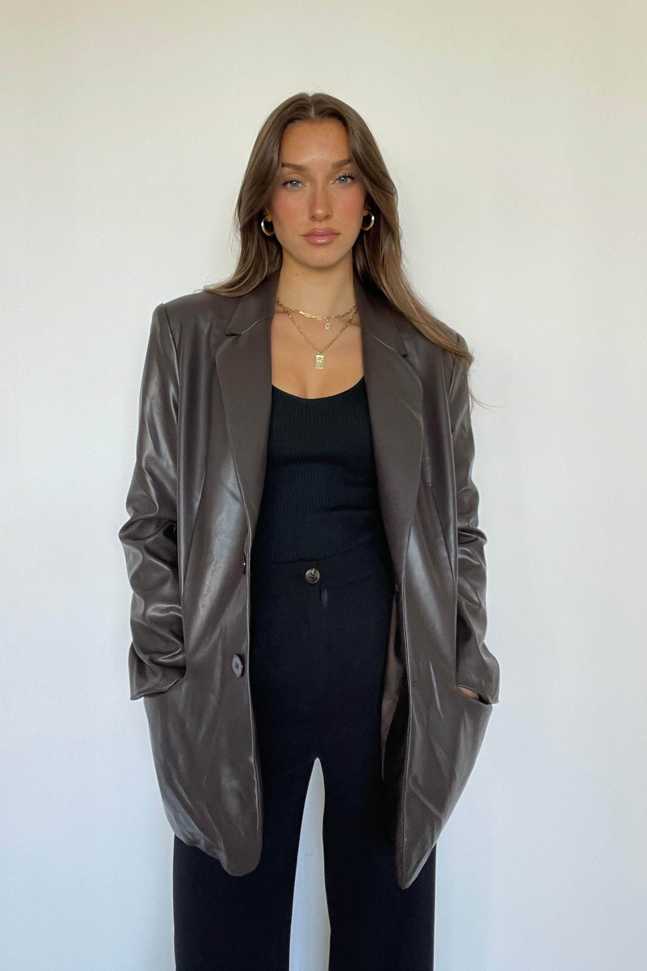 Brooklyn Leather Blazer • Shop American Threads Women's Trendy