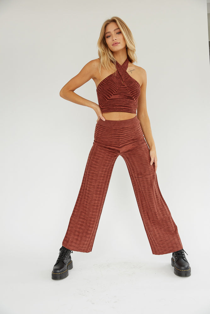 Wide leg shop ribbed pants