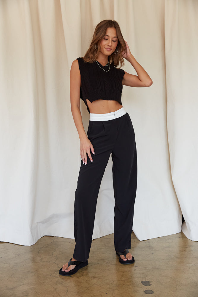 Jenny Velvet Wide Leg Trouser in PURE BLACK | White Stuff