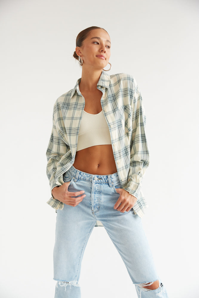 Jess Oversized Plaid Flannel Shirt• Shop American Threads Women's