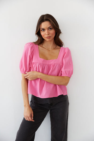 Lotus Puff Sleeve Top