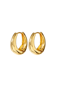 thick gold tear drop hoop earrings from luv aj