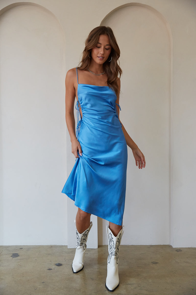 Blue midi clearance dress for wedding