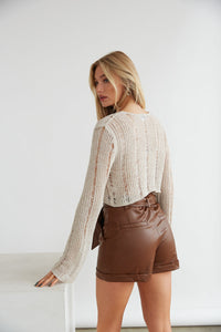 Piper Faux Leather Ruffle Shorts