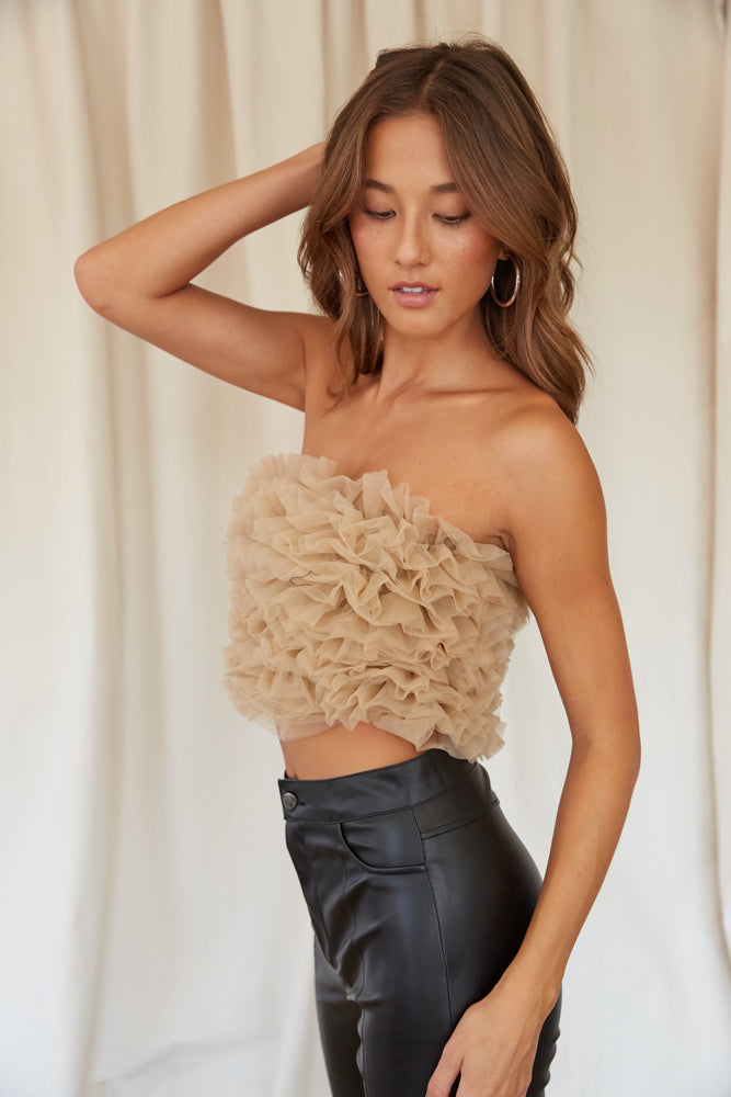 Zoe Tulle Frills Tube Top